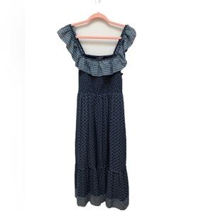 Vineyard Vines Chelsea Geo Navy Smocked Midi Dress - Medium